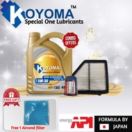 HONDA HRV T7A AIR FILTER + OIL FILTER + KOYOMA 5W30 SEMI SYNTHETIC ENGINE OIL