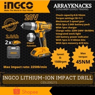 INGCO Lithium-ion Cordless Impact Drill 20V (CIDLI200215) CORDLESS TOOLS