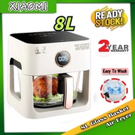 【Ready Stock】XIAOMI 8L Air Fryer Intelligent Home Visual Touch Screen Electric Fryer Oil Free  Multi