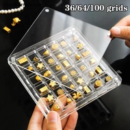 fanchengdianzi3l 36/64/100 Grids Small Gold Bean Storage Box Acrylic Gold Transfer Pendant Compartme