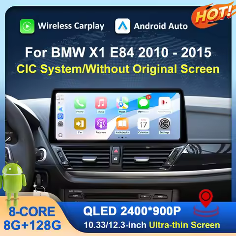 For BMW X1 E84 2010 - 2015 CIC System/Without Original Screen Wireless Carplay Android Auto QLED Scr