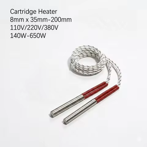 LUJINXUN 220V Cartridge Heater 8mm Electric High Temperatur Heating Element Tube for Industrial Mold