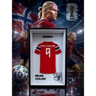 Erling Haaland Norway Jersey Frame | 3D Printed Football Shirt Display | Soccer Fan Collectible