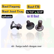 JointTray Bolts CB Tray Umbrella Bolts 5/s 16 x 3/s 4" (2 cm) Galvanized