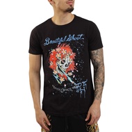 ed hardy 100% Cotton Beautiful Ghost Skull Pattern Printing T-Shirt Black Men Women Same Style Ready