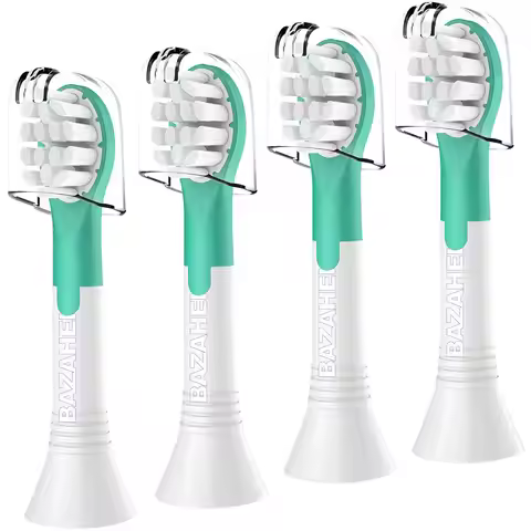 Set of 4 children's replacement toothbrush heads, compatible with HX6042, HX6032, HX6311, HX6312 and