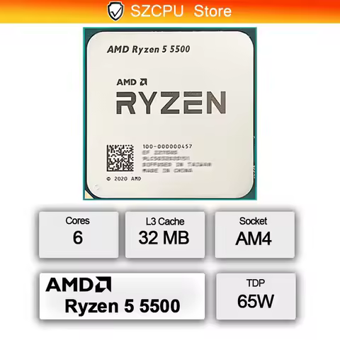 New AMD Ryzen 5 5500 R5 5500 CPU Socket AM4