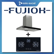 FUJIOH FR-MT1990 90CM CHIMNEY HOOD WITH TOUCH CONTROL + FUJIOH FH-GS5530 SVGL 3 BURNER GLASS GAS HOB