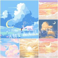 Beauty Secret Sunset 20x20 paint by number DIY PAINTING with frame Oil Canvas home decoraion for children gifts free  油画