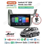 Head Unit Tv Android 10" Inch Jazz Ge8 2008-2013 Orca