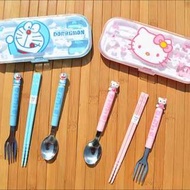 hello kitty不銹鋼餐具 餐具套装(筷子+叉子+湯匙)  餐具三件套