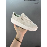 ของแท้ PUMA รองเท้าแพลตฟอร์ม หนังกลับ สีทอง แพลตฟอร์ม Rihanna ทอง กันลื่น และทนต่อการสึกหรอ รองเท้ากีฬา ลําลอง