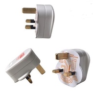 Standard 3 Pin Plug Head with Singapore Safety Mark (13Amp Fused Plug White/Black)