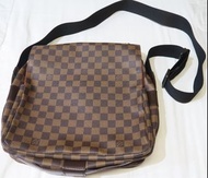 保證正品LV N45255 經典Damier Naviglio雙上釦斜背信差包 書包 斜背包