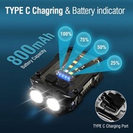 迷你 EDC 防水鋁合金高 800 流明 USB Type-C 充電口袋 8 模式手電筒帶夾子和尾磁 2ndckp dmeckp 2157 Mini EDC Waterproof Aluminum A