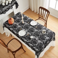 Halloween Decorations Skull Lace Tablecloth Black Haunted House Horror Decoration