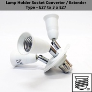 3H E27 To [3 x E27/5 x E27] Lamp Holder Socket Converter Adaptor/Extender (White)