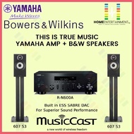 BOWERS & WILKINS SPEAKERS (607 S3) + YAMAHA NETWORK AMPLIFIER (R-N600A) | B&W SPEAKERS COME WITH 5 Y