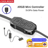 CoolMoon 5V3Pin To Sata ARGB Mini Controller For PC Casing Fan Light Bar ARGB Light Strip ARGB