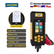 AUTOOL 12V 24V Battery Tester Battery Load Tester Battery Charging Cranking Analyzer with Printer fo