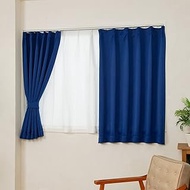 Astro 332-46 Grade 1 Blackout Curtains, Set of 2, 53.1 inches (135 cm) Length, Washable, Navy Blue, 