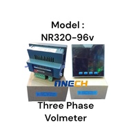  Three Phase Voltage Meter 3Phase 3Row / VoltMeter LED / Panel Meter Digital / Ampere direct AC/DC 60-280V 96 x 96 TAB NR-320-96v