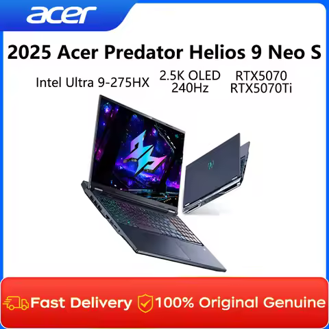 2025 Acer Predator Helios 9 Neo S Gaming Laptop 16 Inch 2.5K OLED 240Hz Screen Notebook Ultra 9-275H