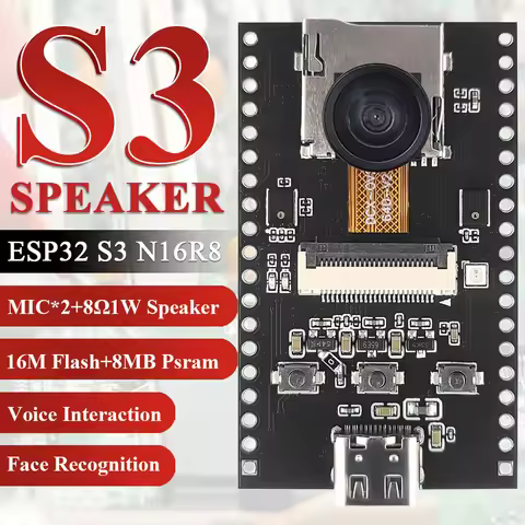 NEW ESP32 S3 CAM Speaker Development Board with OV2640 Wifi Camera Module Kit Dual MIC TF Slot N16R8