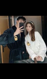 情侶款珊瑚絨睡衣女秋冬款男士加厚加絨長款睡袍法蘭絨浴袍家居服