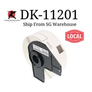 DK-11201 29mm Compatible Brother DK Thermal Label Roll With Frame - Black on White