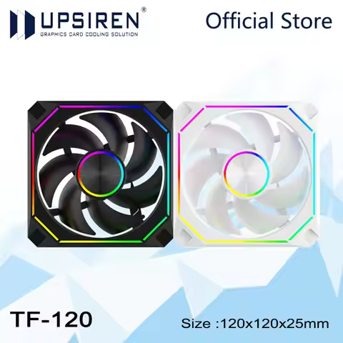UPSIREN TF-120 Computer Chassis Fan,12cm 12V 4PIN PWM/5V 3PIN ARGB Quiet Cooling Fan,Large air volum