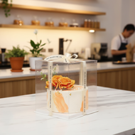 Transparent Cake Box with Clear Packaging for Bakery Items  Kotak Kek Telus dengan Pembungkusan Jern