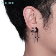 NORMAN Cross Clip Earring Gift Hip Hop Fake Piercing Stainless Steel Female Drop Earring Non-Piercin