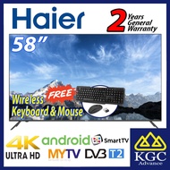 Haier 58" Android Smart 4K UHD LED TV LE58K6600UG (Free Wireless Keyboard &amp; Keyboard)