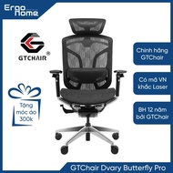 Ghế công thái học GTChair Dvary Butterfly PRO - Đệm lưng Auto Fit Tựa đầu 3D Bệ tì tay 5D Lưới 