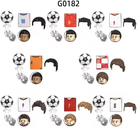 The G0182 Famous Football Player Star Number 10 16 9 4 7 8 Model Blocks MOC Bricks Set Gifts Toys