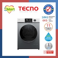 TECNO 10KG Washer/6KG Dryer Front Load Washer Dryer  TFL 1006WD
