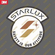 Star Air STARLUX Airlines LOGO Armband Styling Sticker Round Badge 3M Size 88mm Waterproof Sunscreen