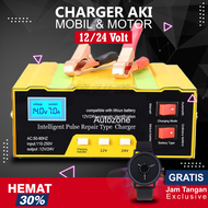 Charger Aki Motor Dan Mobil Cas Aki 12 / 24 Volt Lead Acid Battery Charger Aki Kering Dan Basah 6-10