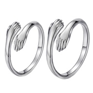 Fashion Trend Hands Hug Couple Ring Open Hands Tightly Hug Couple Ring Ring Ring