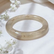 櫻花瑪瑙手鐲 瑪瑙手鐲高級烟紫冰灰花瓣鐲裸櫻瑪瑙手鐲圓條53/54