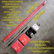 COMBO JIGGING SET JORAN OPASS CARBON HUNTER SOLID BAITCASTING (MERAH)➕MESIN OPASS CRANX MASTER III S
