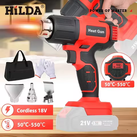 HILDA Heat Gun Cordless Hot Air Gun Handheld Electric DIY Heat Gun Temperatures Adjustable For Makit