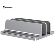 Vertical Laptop Stand Adjustable 2 Slot Aluminum Desktop Holde Up to 17.3 Inch Fits All Laptops Tabl