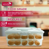 ASVITA Practical Plastic 40-Tier Egg Container 40-Hole Egg Container 2 Layers with Lid Food Grade TT