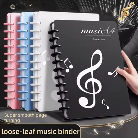 Ideal Gift A4 Music Score Folder Portable Flexible Music Binder Double Side Multi-layer Spiral Music