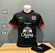 ชุดบอลชายทีมชาติไทย1ชุดมีเสื้อ+กางเกงมีไซร้M L XL 3XL