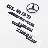 3D ABS Black Logo GLB35 Letters Turbo 4matic Emblem AMG Badge Car Rear Star Sticker For Mercedes Ben