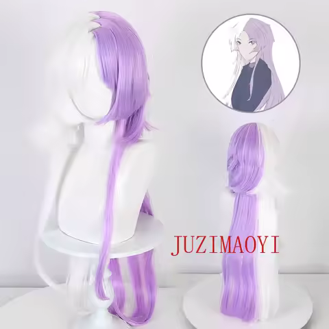 Anime Bungou Stray Dogs Cosplay 100cm Long Sigma Cosplay Wig Purple White Sigma Wigs Heat Resistant 