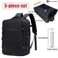 Small multi-compartment commuter backpack with 16L capacity, vacuum compression bag, unisex travel b